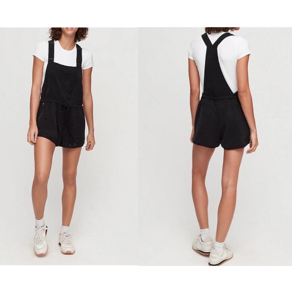 Wilfred Free Beatriz Drawstring Overalls Romper Black Women S Pockets Drawstring
